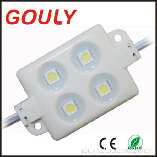 Injection Waterproof LED Module with 5050 SMD 4-LED, 12V DC Water-resistant Drive